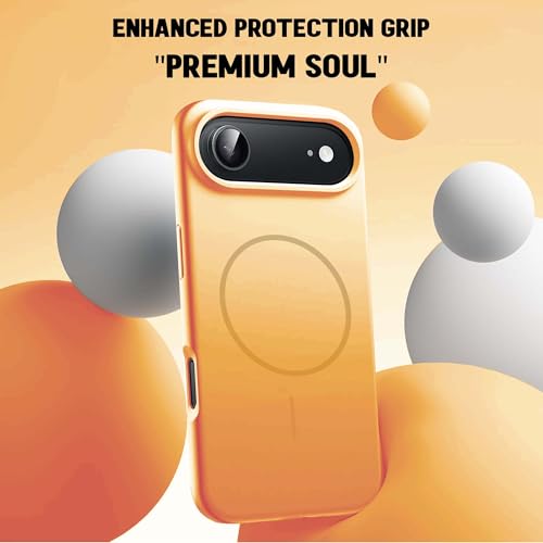 Image of Kratos Active Grip Silicone Case Cover Compatible with iPhone 17 Air - Enhanced Protection, Wireless Magnetic Charging Case with Raised Edge Camera & Screen Protection, Shock-Resistant Design Orange