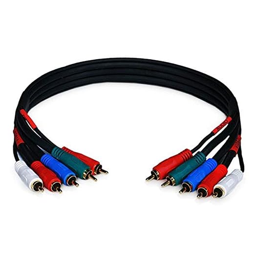 Monoprice 1.5ft 22AWG 5-RCA Component Video/Audio Coaxial Cable (RG-59/U) - Black