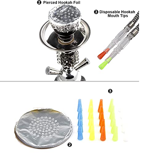 Huanxin Hookah Raucher-Set, 30,5 cm, 2 Schläuche, Shisha Smoker, mit Vase, aus Glas, leicht zu demontieren und… – Bild 5