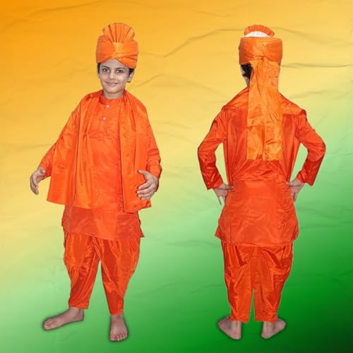 Image of Kaku Fancy Dresses National Heros Freedom Fighters Costumes for Boys & Girls | Independence Day Republic Day Fancy Dress for Schools Plays & Competition | Role Play Politician Costume For Kids