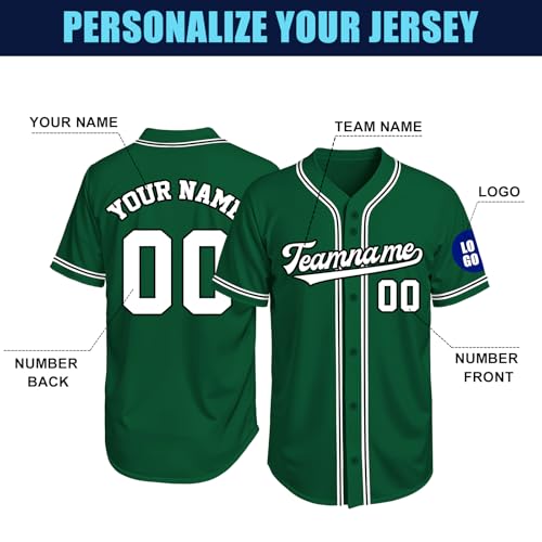 Image of Custom Baseball Jersey Personalized Stitched or Printed Name Number Baseball Shirt Sports Uniform Gifts for Men Women Youth