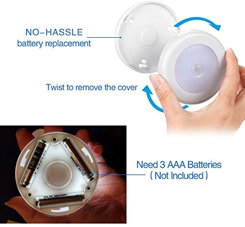 6 Pack LED Motion Sensor Night Light, PIR Motion Sensor LED Cabinet Lights Battery Powered Wireless Lighting Night Light Stick with Free 3M Adhesive Pads - Image 5