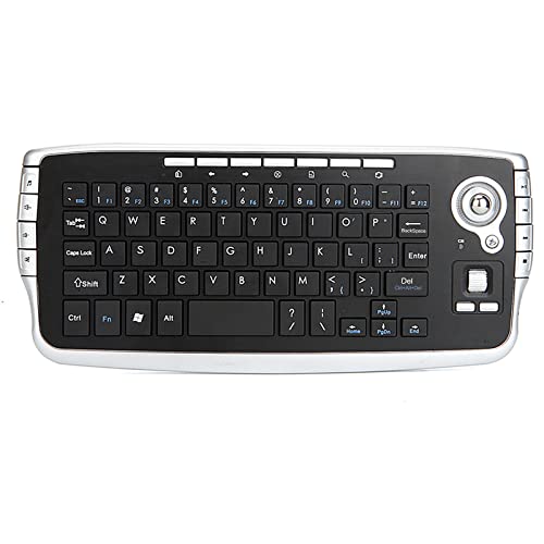 SHUAIGUO E30 Clavier sans fil 2,4 GHz avec Trackball Souris Molette de défilement Télécommande pour Android TV Box Smart TV PC Ordinateur portable Argent