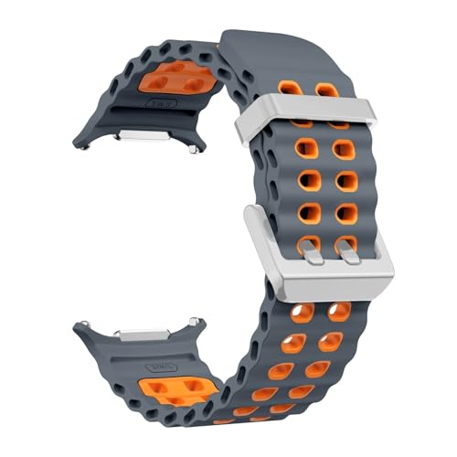 Bracelet en silicone marin pour Galaxy Watch 7 Ultra 47mm bicolore sans espaces