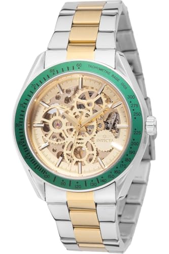 INVICTA Objet D Art 69454 Reloj para Hombre - Impermeable - Analógico - Movimiento Automático - Acero Inoxidable con Esfera Oro - 43mm