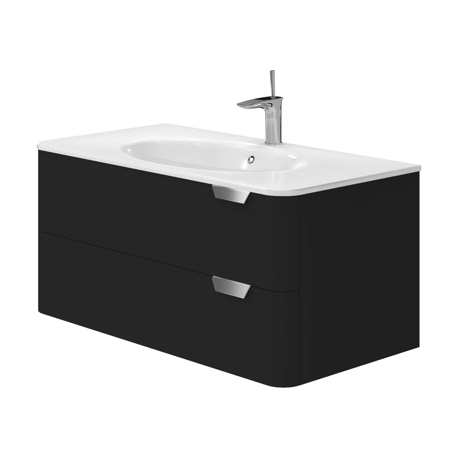 Wash Stand and Vanity Units Velluto Series (47(H) x 100(W) x 50(D) cm, Black)