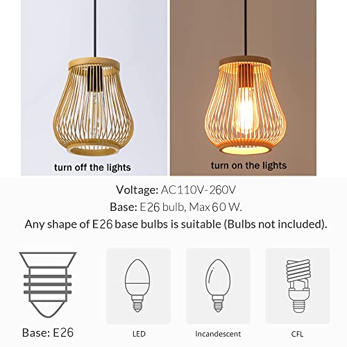 Lustre en bambou contre la lumière agressive dans la chambre - 2