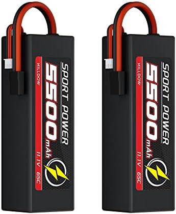 Hilldow Lot De 2 Batteries LiPo 3S 11.1V 2200mAh 65C XT60 – Haute Performance Pour Drone FPV, Avion RC, UAV