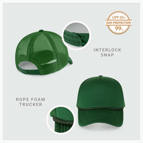 Image of CHOK.LIDS Classic Foam Trucker Hat Summer Mesh Rope Cap Solid Two Toned Blank Hat Mens Womens Adjustable Strap Light Weight