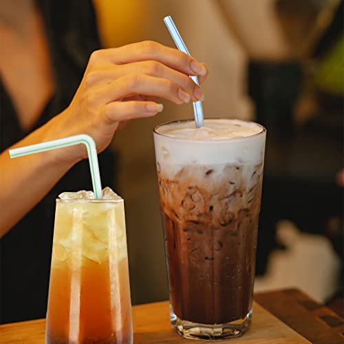 〖500Packs〗 Disposable Plastic Straws -9.45" Extra Height Drinking Straws Prefer For Tumblers/Bottled Drinks/ All Hot Or Cold Drinking Striped Color Mixed . #TOP5