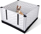 EZwhelp EZclassic Small Padded Dog Whelping Box with Rails, Puppy Whelping Supplies, 28' x 28', Gray