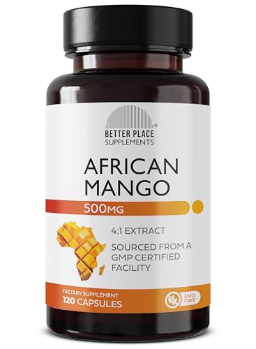 Better Place Supplements African Mango Extract 4:1 Concentrate 500mg | 120 Capsules | 4 Month Supply | Non-GMO | Made in GMP-Certified Facility | Plant-Based Wellness Support (1)