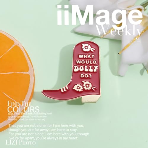 Enamel Pin Vintage Red Boot Brooch, Cute Denim Boot Style Pin - Image 2