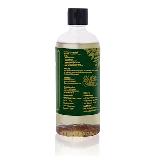 Image of Maha Bhringraj Premium Hair Oil with Amla & Neem - 500 ml (Pack of 1) - Reduces Hair Fall, Cures Dandruff, Promotes Hair Growth - Ayurvedic Herbal Formula - Power of Roots