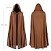 Forwe Renaissance Hooded Cloak for Women Men Linen Medieval Cape for Halloween Costume Cosplay (Brown)