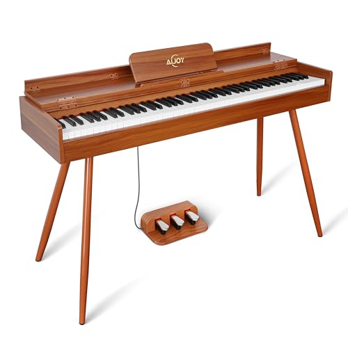 AiJoy Digital Piano with 88 Key Hammer Action Fully Weighted Keyboard Home Electric Piano Supports USB-MIDI & Headphones Connection, 3-Pedal, Fold-back Toplid Designed
