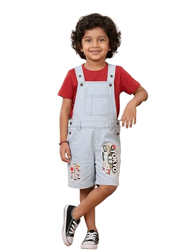 Image of KiddoPanti Boys Denim Dungaree Shorts