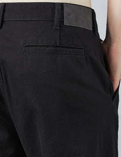 Image of Amazon Brand - Symbol Men's Pleated Baggy Fit Cotton Jeans | Mid Rise | Loose & Relaxed | Oversized Jeans Pant