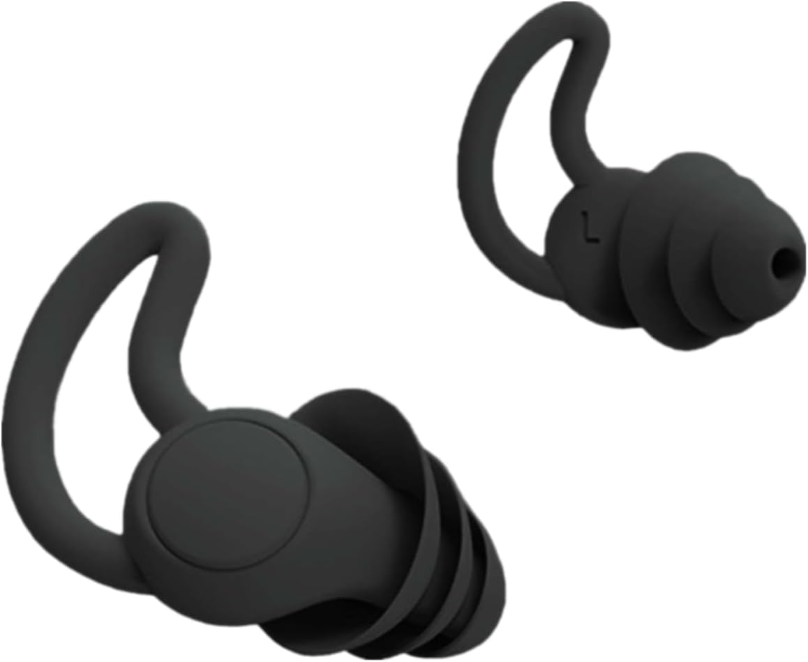 Ear Escape Ear Plugs for Sleep, high Fidelity Noise Cancelling Hearing Protection, 32dB Loop Shaped earplugs Travel essentails, Health & Safety Work, Concentration and Commuting Black