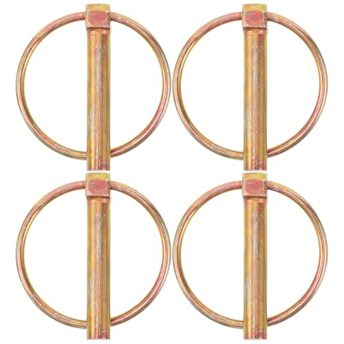 Cabilock Pasadores de Bloqueo con Resorte 8X45 MM 4 Piezas Pasadores de Seguridad Metálicos con Anilla para Enganche de Remolques Agrícolas Imperdibles de Alta Resistencia para Uso