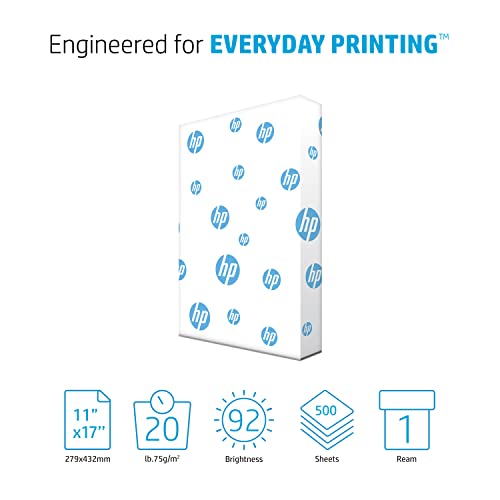 Hp Printer Paper| 11 X 17 Paper | Office 20 Lb | 1 Ream - 500 Sheets | 92 Bright | Made In Usa - Fsc Certified Copy Paper | 172000R #TOP1