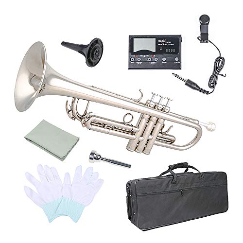 Trumpet Bb Flat, Les Ailes de la Voix Nickel Plated Brass Trumpet Includes