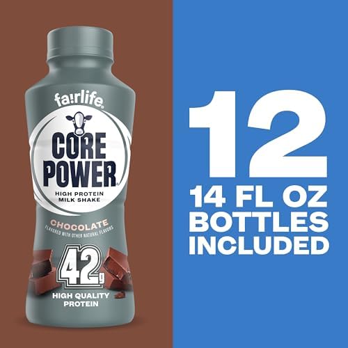 Core Power Elite High Protein Shake, Chocolate, 42g Bottle, 14oz, 12 Pack - 5