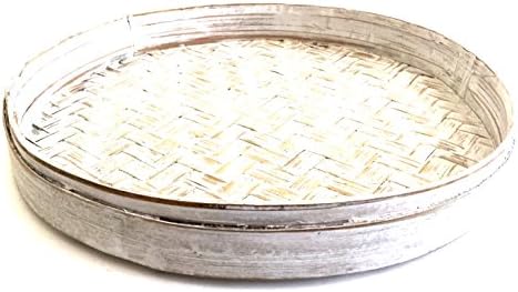 Oma Hand Crafted Bamboo Tray Round Serving Platter Fruit Basket - OMA FEDERAL (TM) BRAND