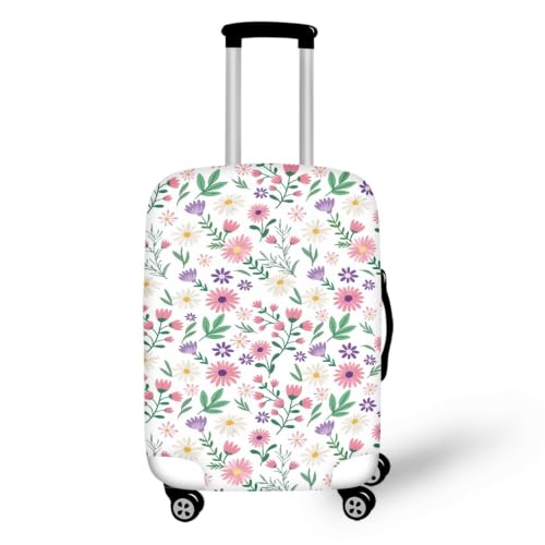 Couvre bagage lavable aux motifs de plantes vertes et violettes en spandex doux
