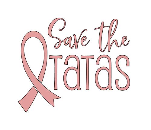 2 Pack - Save The Tatas - Breast Cancer Awareness - Decal Vinyl Sticker Graphics for Car Truck SUV Van Wall Window Laptop - 5.5" W X 4.6" H Pink HGC1706.03