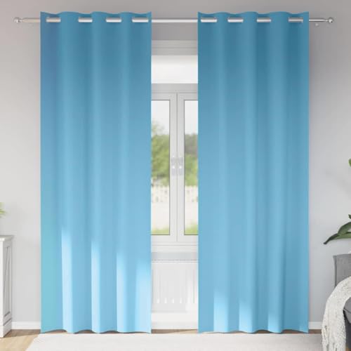 Rideaux occultants en polyester opaque de qualité supérieure bleu ciel