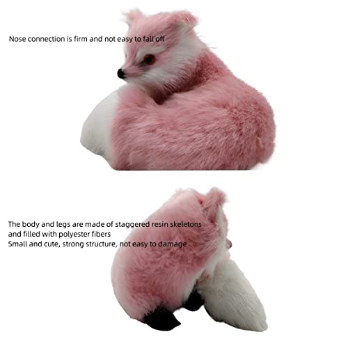 Dzyuzk-Fox Plush Children's Simulation Plush Fox Cute Realistic Plush Doll Pink Fox Plush Toy (Pink) #TOP1