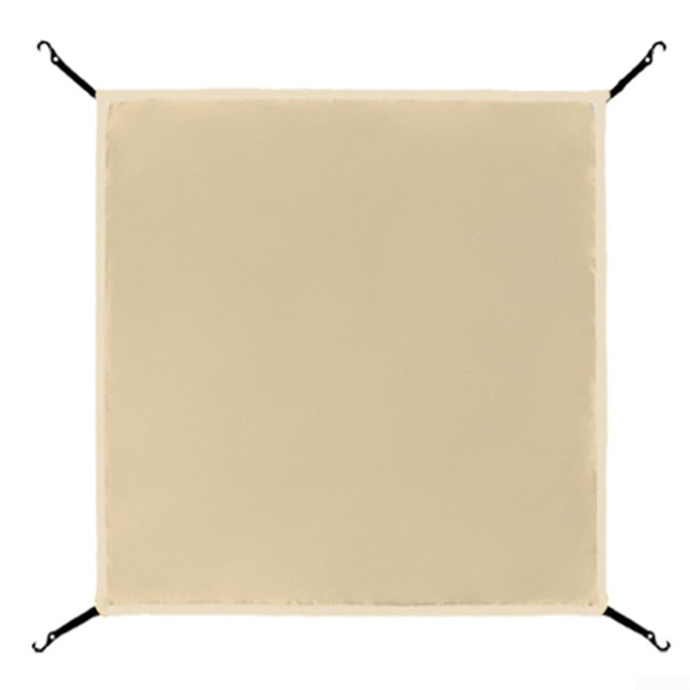 Camping Tent Roof Cover Tarp Waterproof with Silver Coated Fabric and Elastic Straps to Keep Dry During Rain Showers 56x56cm (beige)