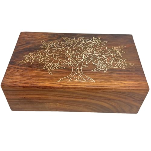 collectiblesBuy Handmade Wooden Box Hinged Lid Brown keepsake Unfinished Jewelry