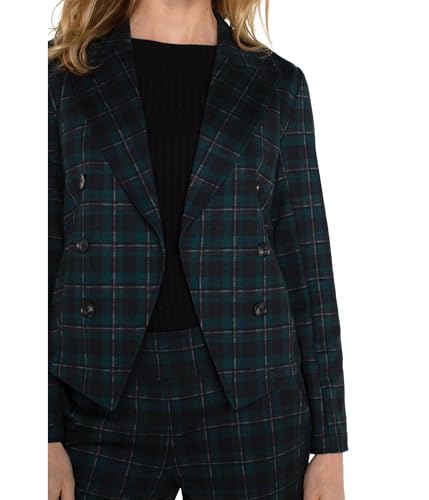 Liverpool Women's Open Front Blazer Tartan Plaid Knit3