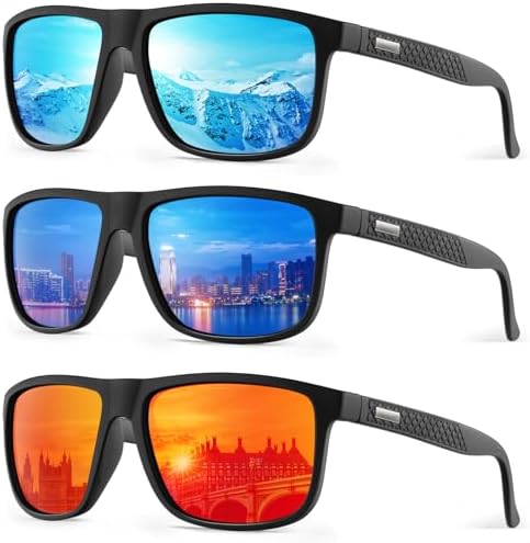 Sunglasses-for-Men Polarized Mens Sunglasses: Retro Sun glasses with UV Protection for Driving Fishing Golf
