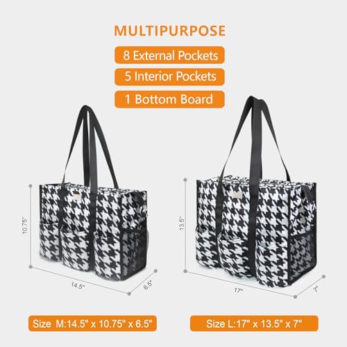 Image of TOPDesign Utility Water Resistant Tote Bag with 13 Pockets, Top Zipper Closure & Thick Bottom Support, for Working Women