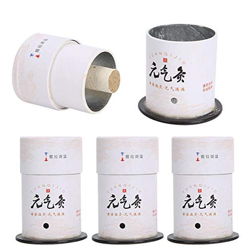 4pcs Smokeless Moxibustion Box Moxa Sticks Moxa Tube Acupuncture Massage Moxibustion Roll Gentle Moxibustion Heating Box Tool