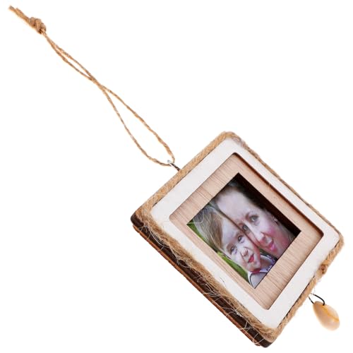 Toyvian Cadre Photo Carré en Bois Brut 10X10 CM pour Décoration Murale Vintage Mini Ornement de Saint-Valentin Cadre Artisanal à Décorer pour Maison Porte...