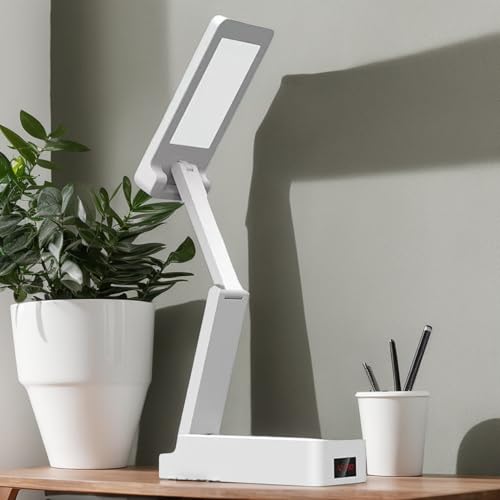 Lampe de bureau pour lecture nomade petite veilleuse de chevet avec horloge - 2