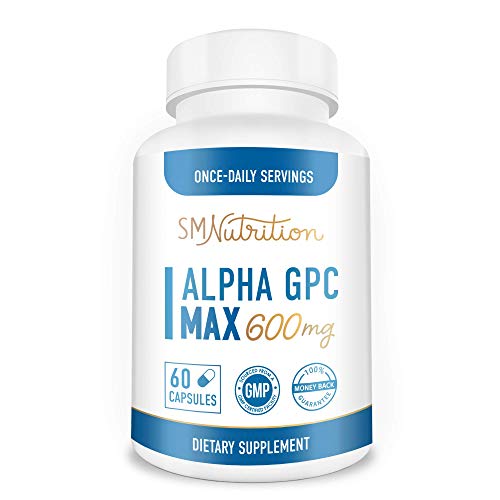 Alpha GPC Choline Supplement (60 Capsules 600mg) - Nootropic for Brain Support, Focus, Memory, Motivation, Mood & Energy* - Third-Party Tested, Gluten-Free