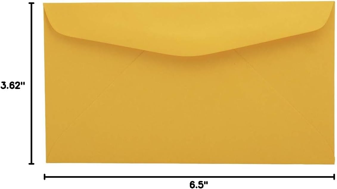 JAM PAPER #6 3/4 Premium Commercial Envelopes - 3 5/8 x 6 1/2 - Goldenrod Orange - Bulk 250/Box