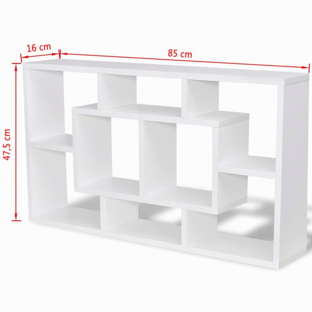 vidaXL Estantería suspendida con 8 Compartimentos Color Blanco Robusta Duradera