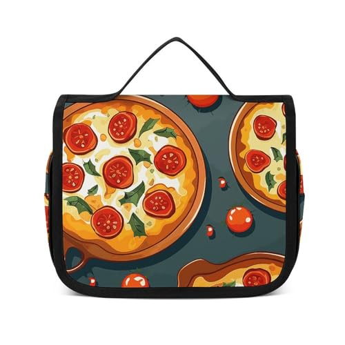 Trousse de toilette suspendue pizza blanche pour éviter les fuites en voyage