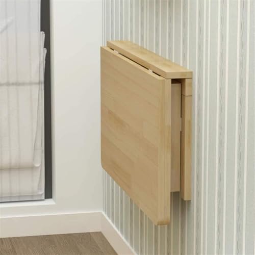 Table murale pliante en bois massif 100x60 cm pour cuisine - 8