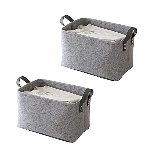 Ktnyl 2 Stück Faltbare Filz Aufbewahrungskorb, Aufbewahrungsboxen Filz,...