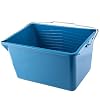 KADAX Verfemmer, vierkante kunststof schilderemmer met metalen handvat, stabiele wateremmer met gietrand, voor renovatie, tuin, poetsemmer, rechthoekig, licht (12 l, 1 stuk, blauw)