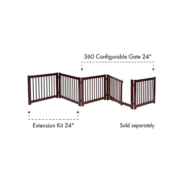 PRIMETIME PETZ 33237-E6 Extension Kit for 360 Configurable Walk Through Folding Pet Gate,Walnut,24" – Bild 6