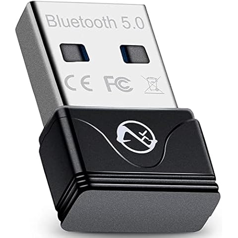 ZEXMTE Bluetooth Adapter for PC, Mini Bluetooth 5.0 USB Dongle Computer Bluetooth Adapter for Computer Bluetooth Headphones Speakers Keyboard Mouse Printer Windows 10/8.1/8/7,Black Cover