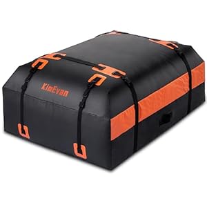 Kimevan Soft Waterproof Rooftop Cargo Carrier, Upgrade Waterproof Design Luggage Roof Rack Cargo Bag 21 Cubic Feet for All Cars with/Without Rack, Includes Anti-Slip Mat